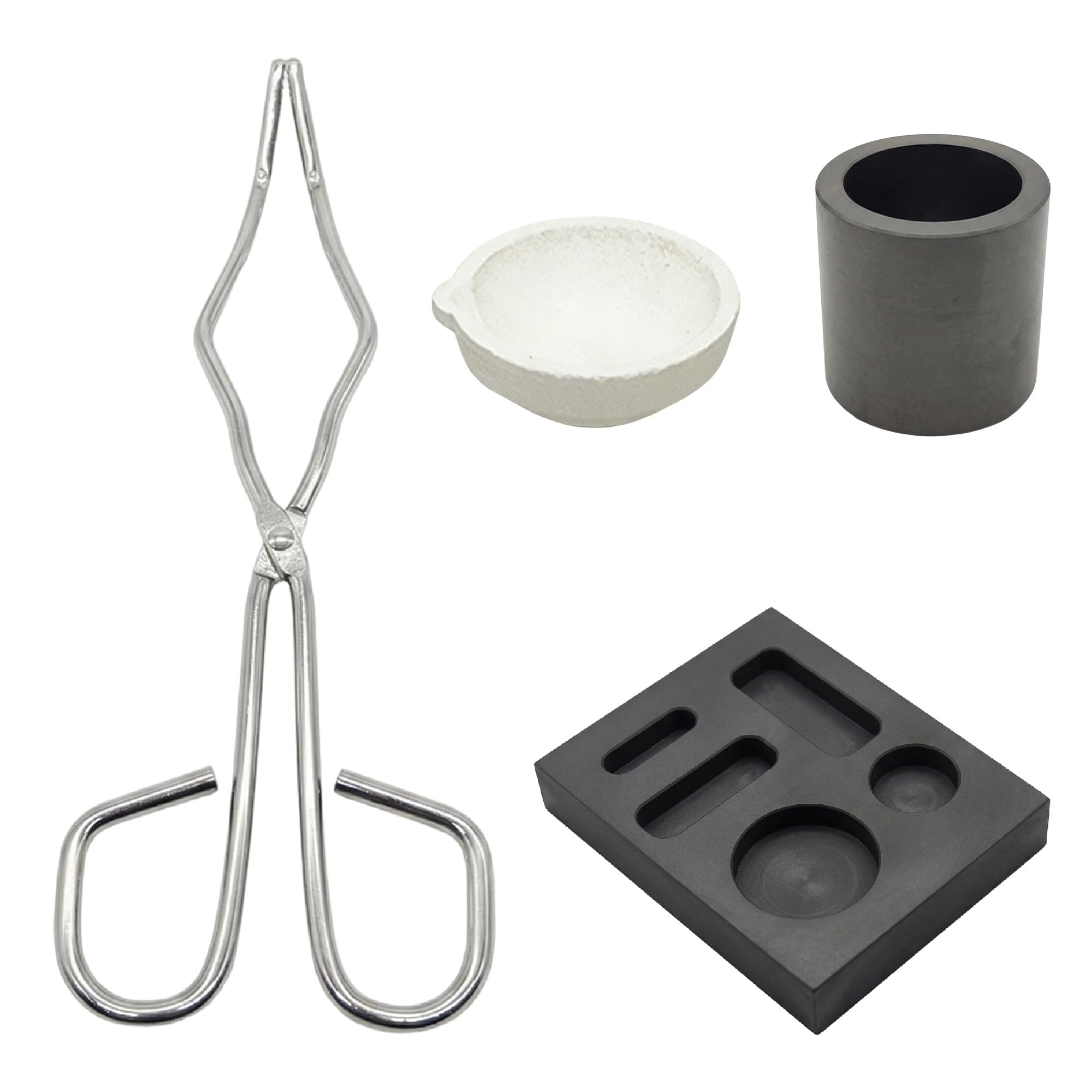 4 Stück Schmelztiegel,Gold Schmelzen Set,Schmelztiegel Metall,Graphittiegelset,für Silber, Legierungsschmelze, Schmelzen von Barren