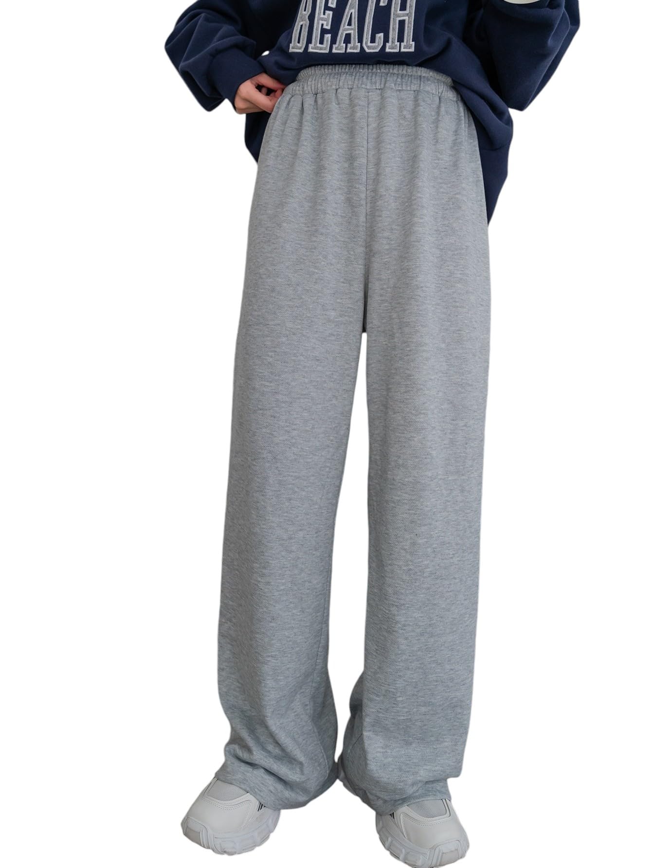 dockstreet Straight Wide fit Long Length Slacks Style Drawstring Trackpant for Women/Trending Style, Relaxed Workout Yoga Trackpants for Women-picture-48