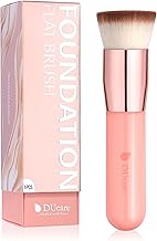 DUcare Flat Top Kabuki Foundation Brush - Premium Makeup Brush for Liquid, Cream, and Powder - Buffing, Blending, and Face,Pink