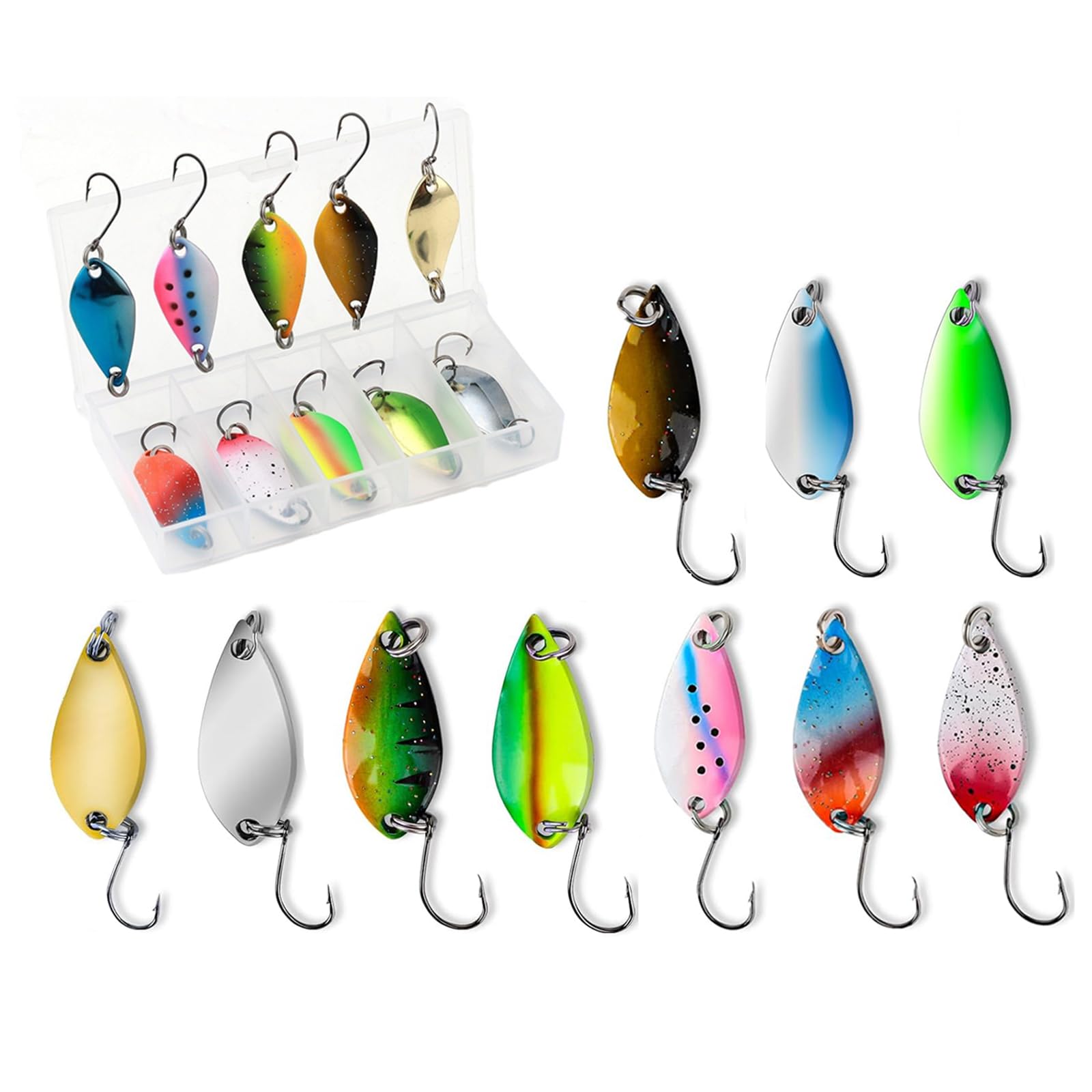 Kit 5 Ondulanti Con Piuma Pesca Traina Mare Spinning Aspio Luccio Cheppia Trota Kit 5 Ondulanti Con Piuma Pesca Traina Mare Spinning Aspio Luccio Cheppia Trota
