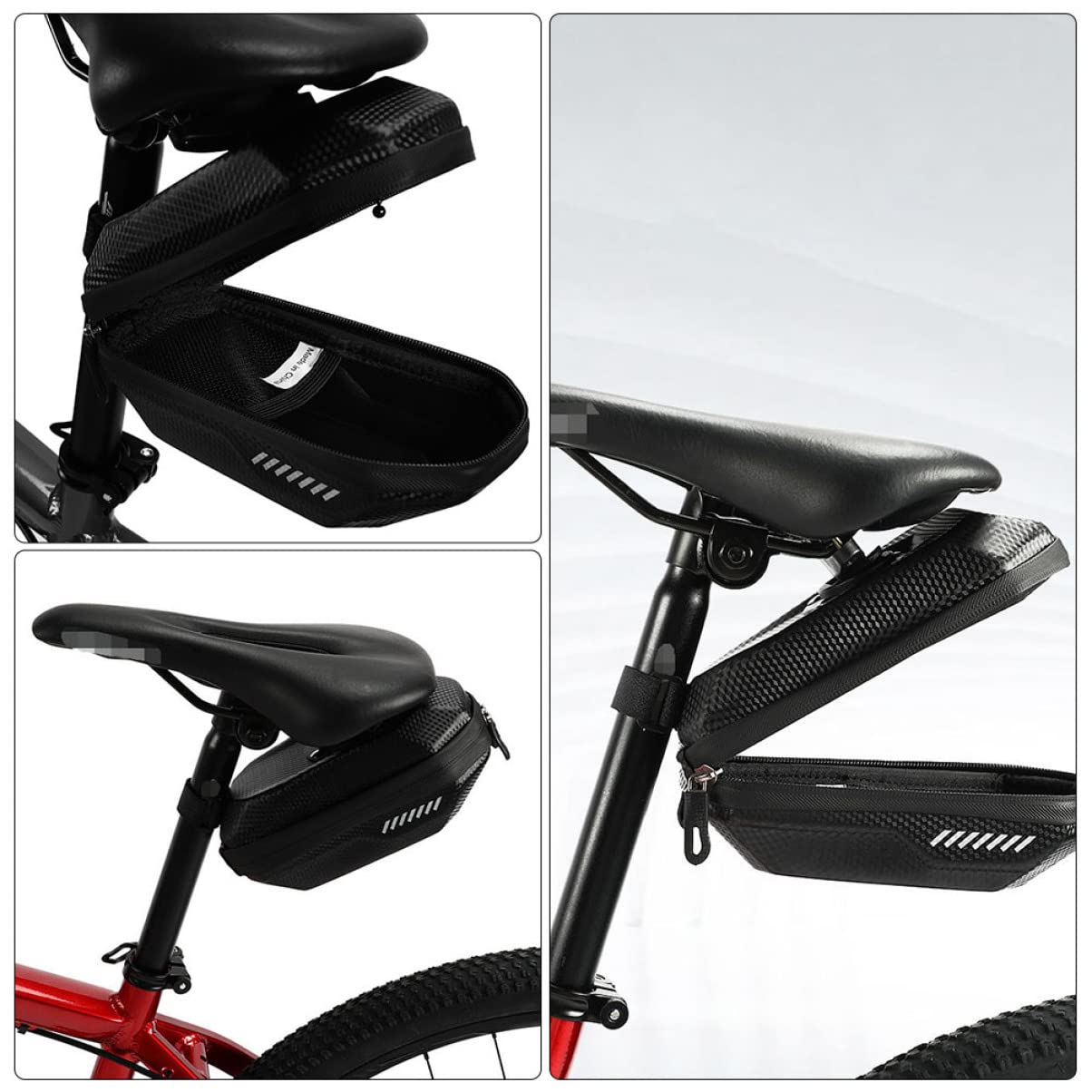 Toyvian de Selle étanche Sacoche de Selle de vélo Sacoche de Selle étanche supplémentaire Pochette de Selle de vélo de Queue de vélo étanche Motif Carbone Eva Noir