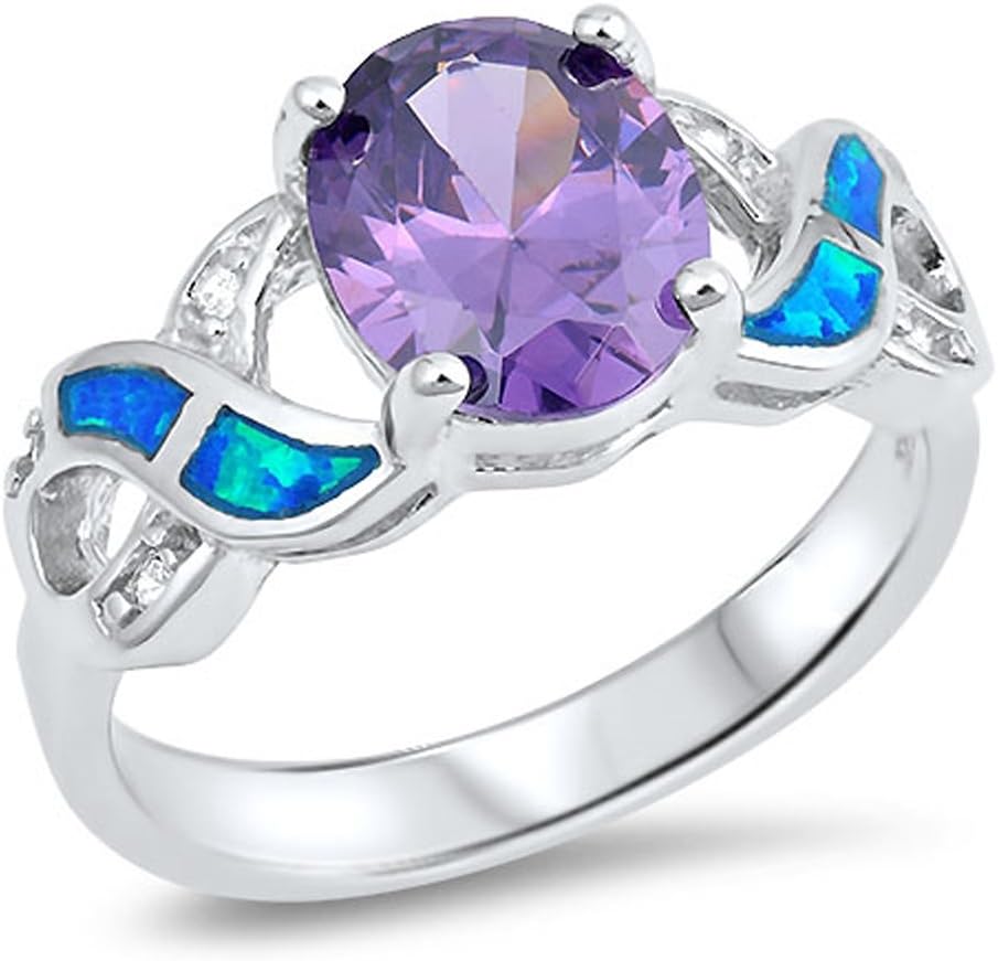 CHOOSE YOUR COLOR Sterling Silver Oval Ring
