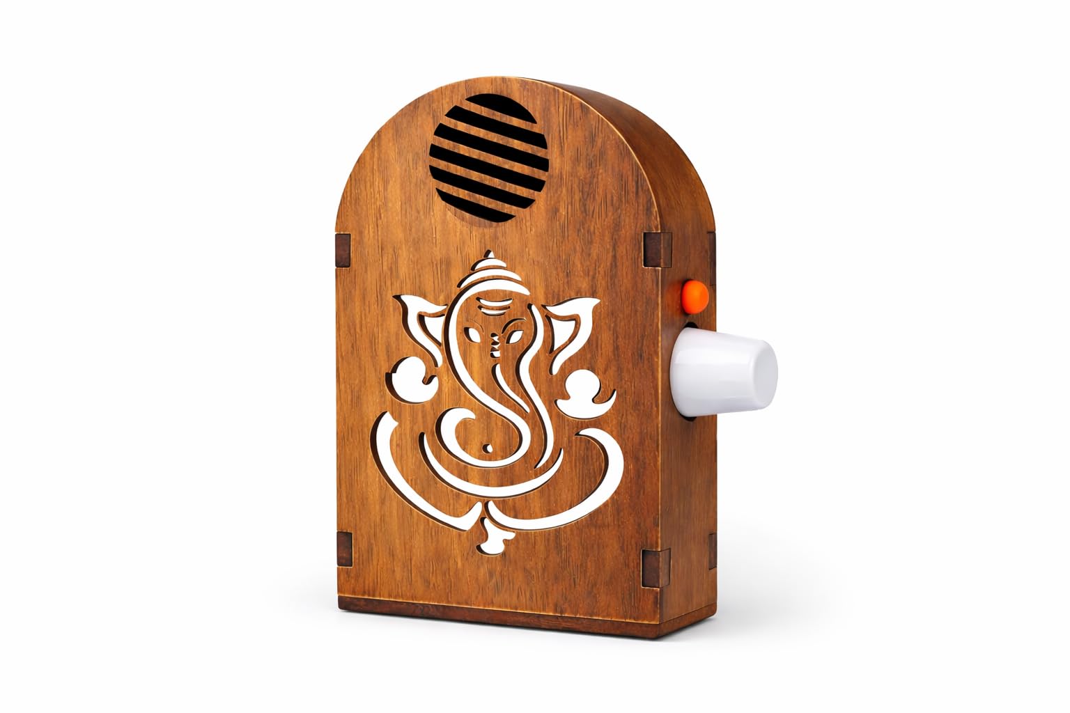 35 in 1 Ganesh Mantra Chanting Machine Wooden Box with Speaker and Volume Control | Hindu Devotional Bhajan Aarti Player | Ganpati Prayer Device for Home Temple Office Meditation Spiritual Decor Gift Item-image-34