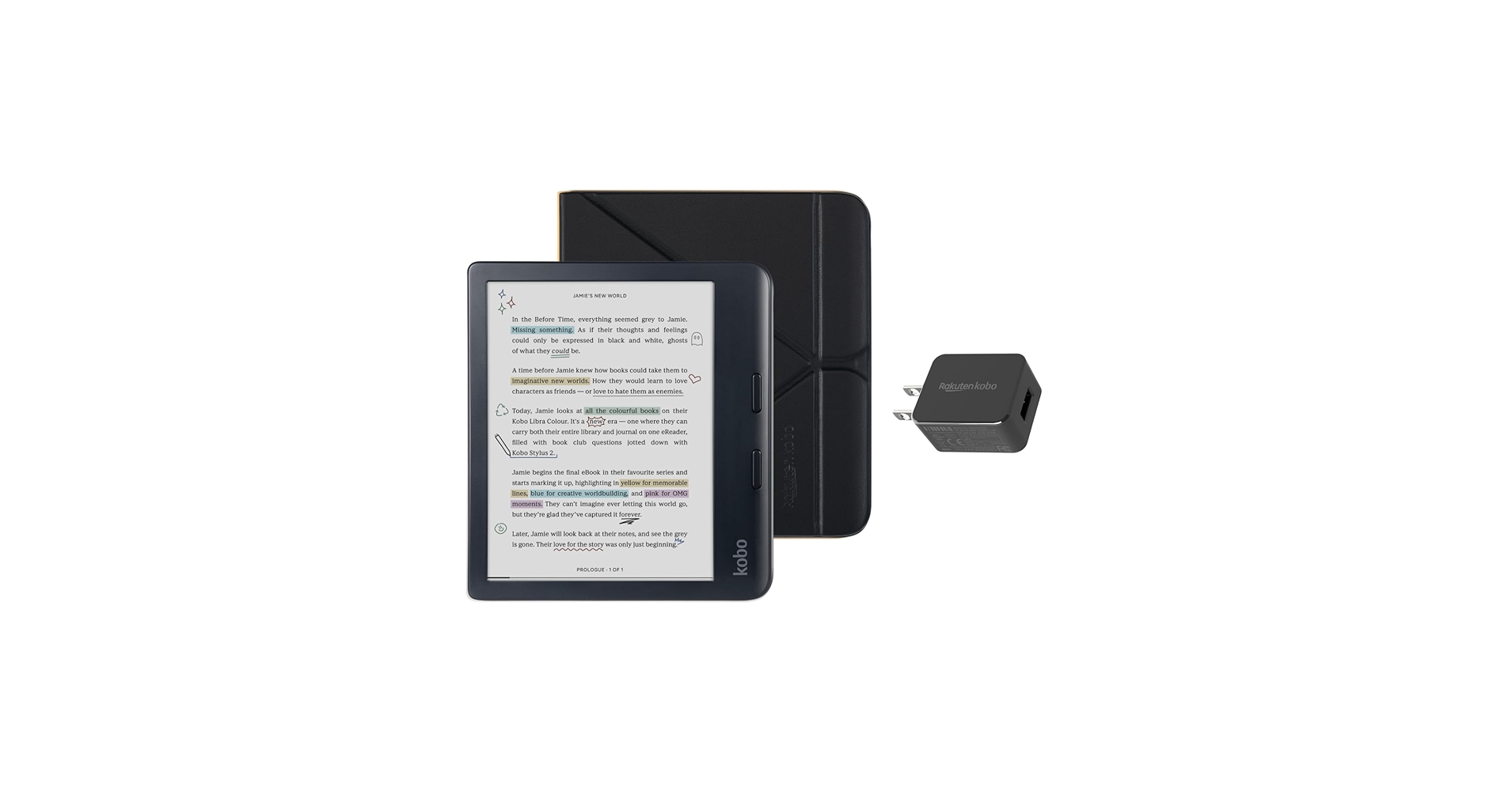 Kobo libra COLOUR セット Amazon.com: Kobo Libra Colour Black eReader with Case Bundle