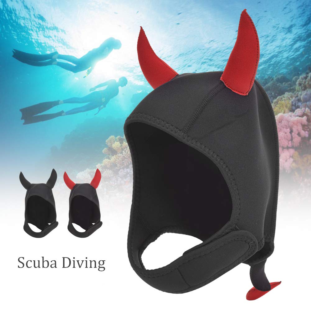 Capuche de Combinaison en néoprène,néoprène sans plongée sous-Marine Animal Dessin animé Chapeau Casquette Casque équipement de Capuche pour Kayak plongée en apnée Natation(Rouge), Capuche de pl