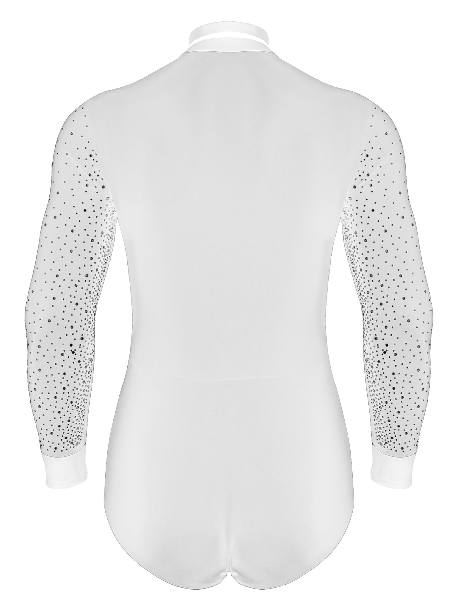 Yhong Camisa latina para hombre con diamantes de imitación, camiseta de una pieza, disfraz de danza con pajarita salsa samba chacha modernas camisetas de baile