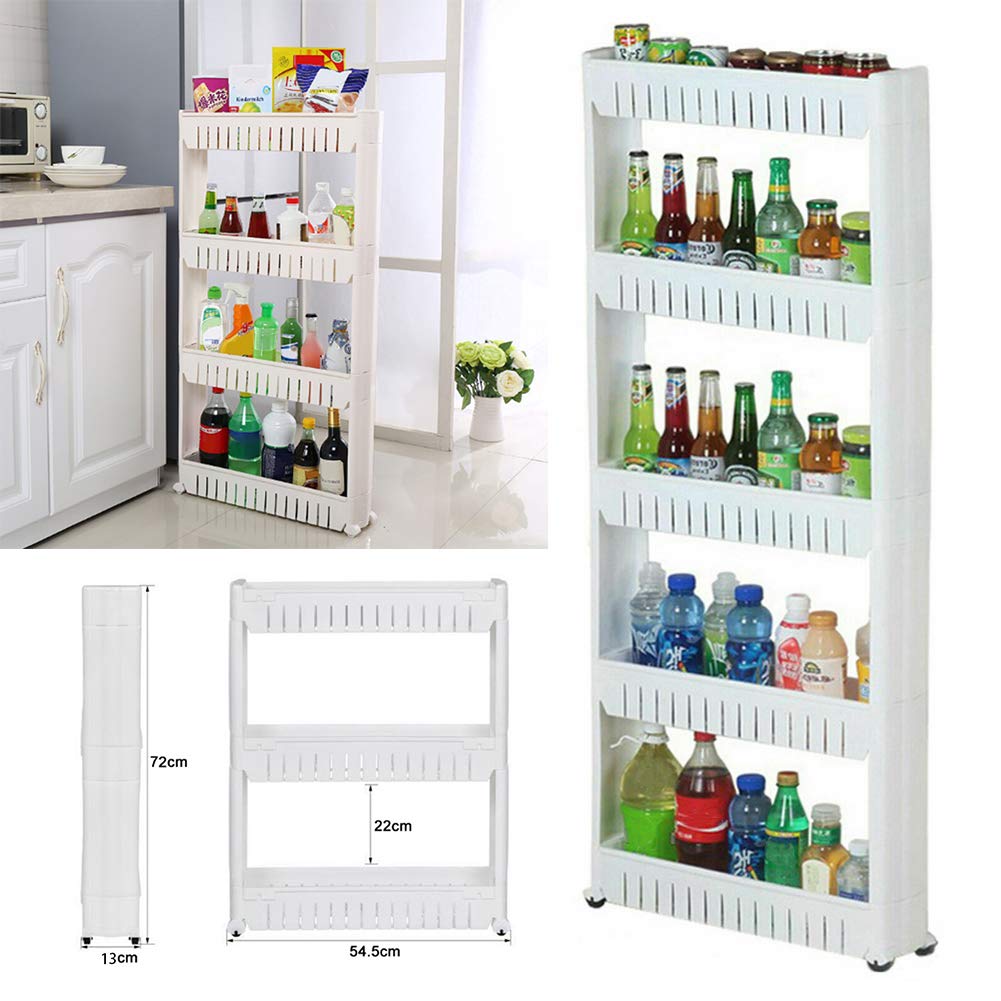 Buy Warmiehomy SlideOut Trolley Rack Holder, 5 Tier Storage Cart, Slim