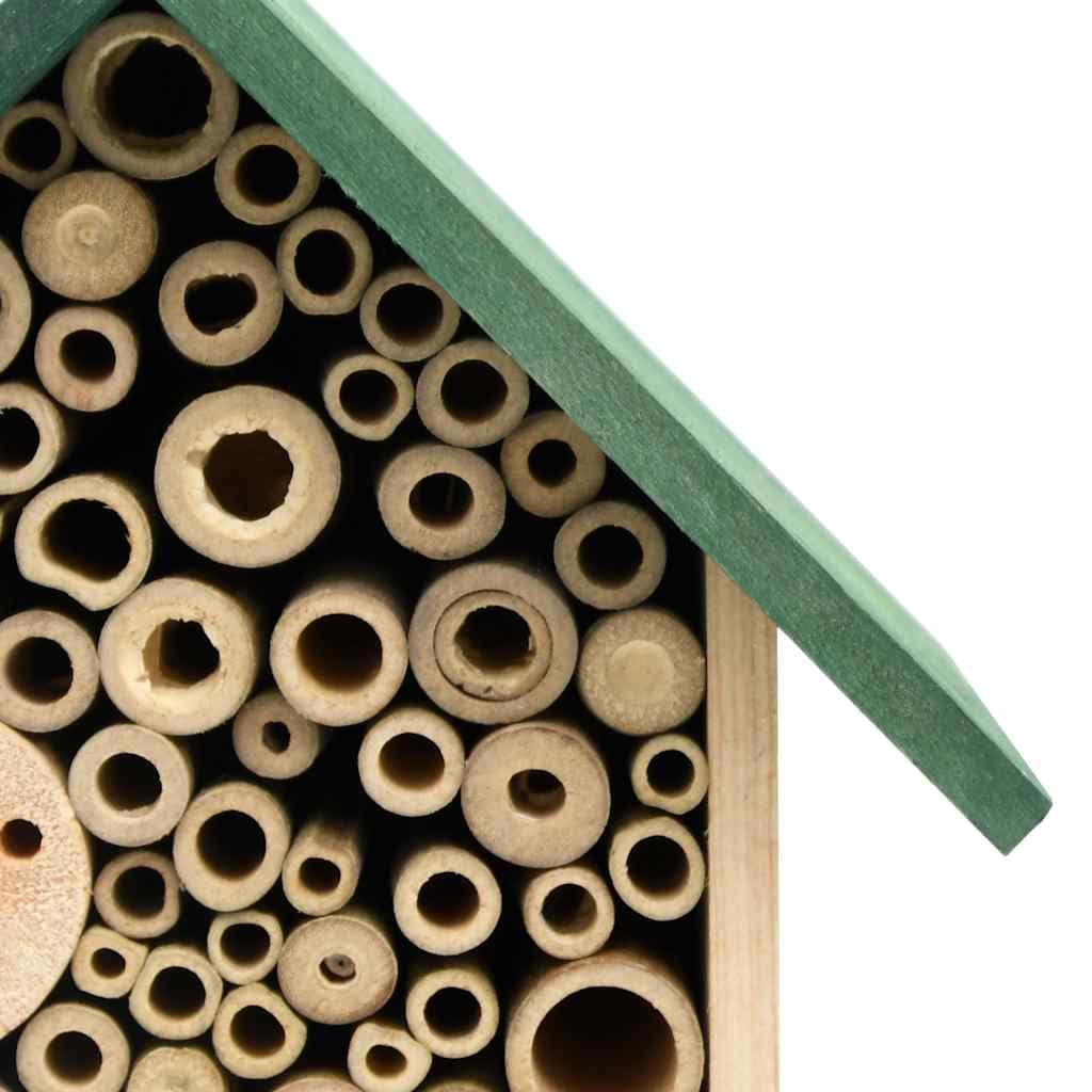 Set di 2 hotel per insetti in legno di abete massiccio, aiuto per nidificare api, mosche e insetti utili, 23 x 14 x 29 cm, per giardino e balcone