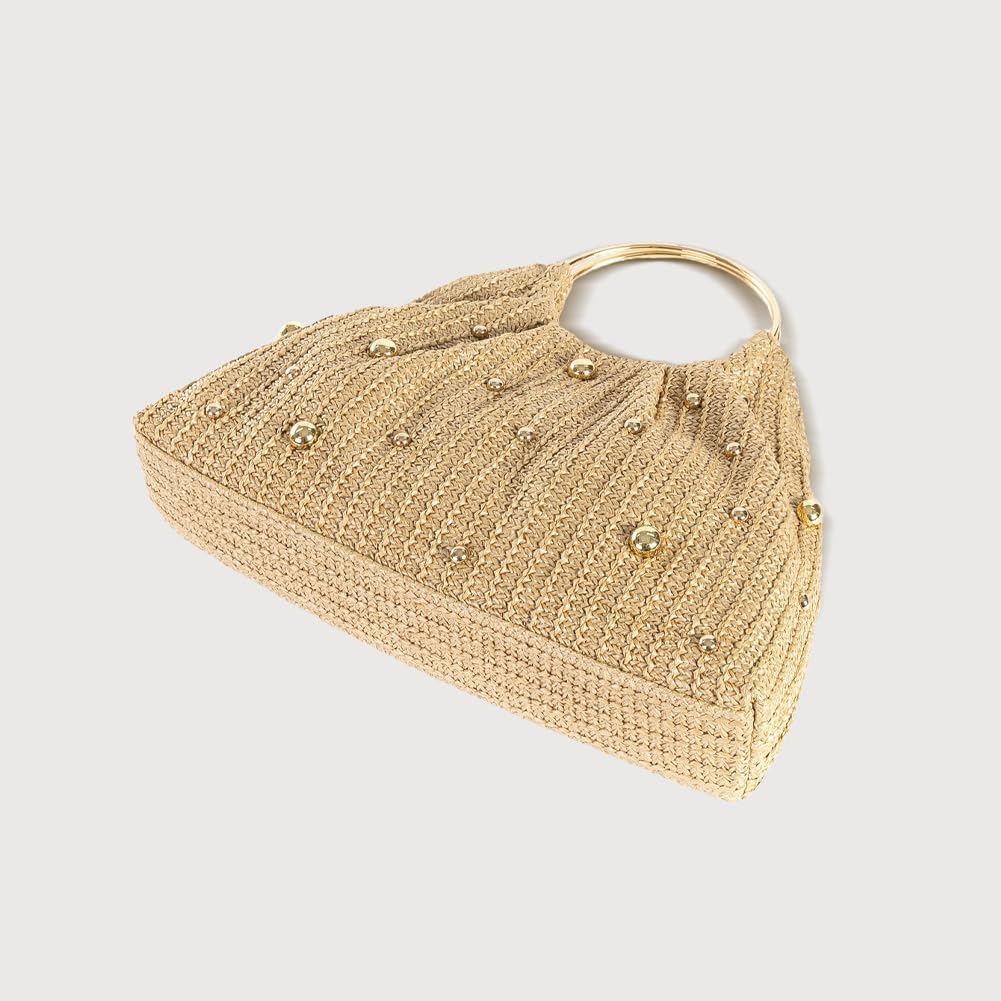 Chic Straw Clutch Purses for Women Top Handle Summer Bag Ideal Vacation Handbags Beach Woven Bag - Image 5