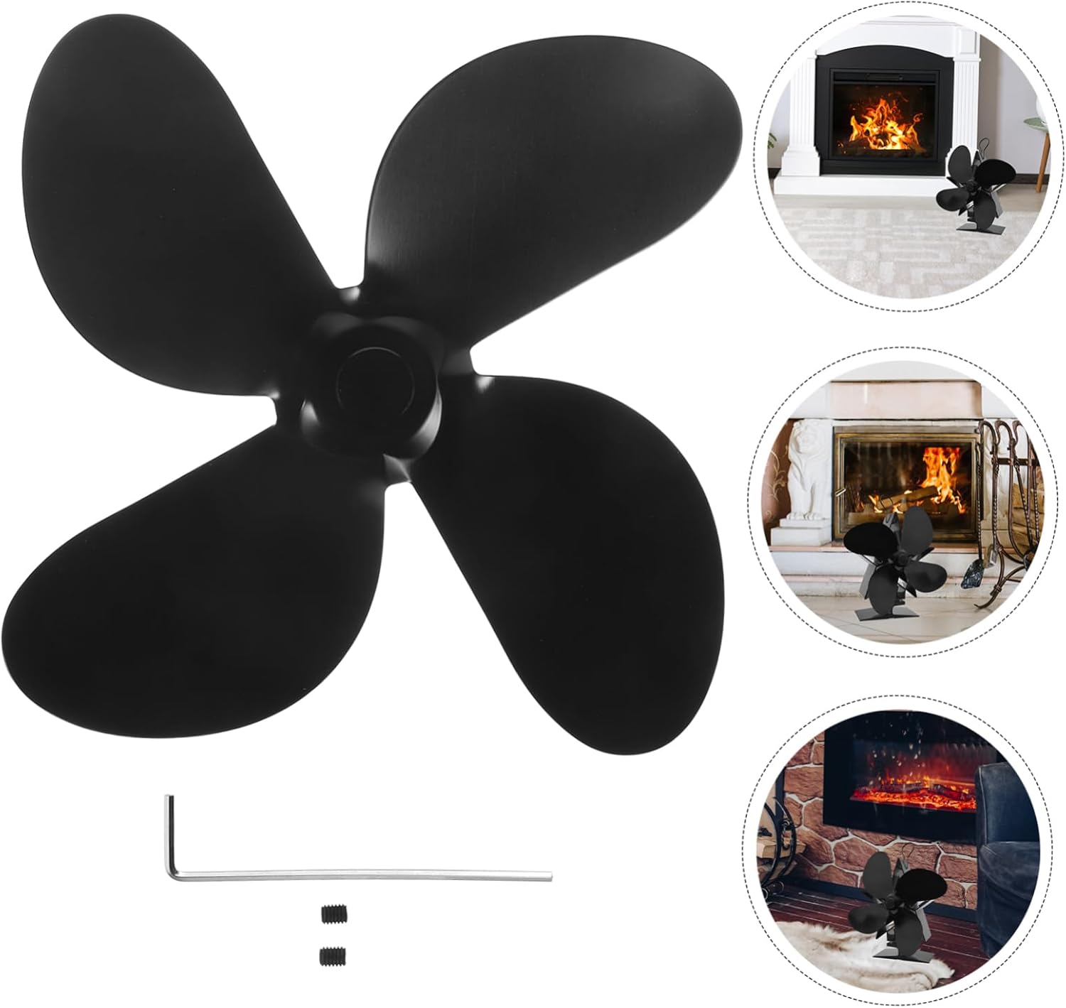 Ciieeo Stove Fan Replacement Part for Efficient Heat Powered Fireplace Fans Quiet Operation Easy Installation