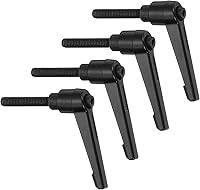 Vista 8 de uxcell 4 perillas ajustables M8 x 0.630 in, rosca macho, botón de trinquete de liberación rápida, perno giratorio para maquinaria de torno