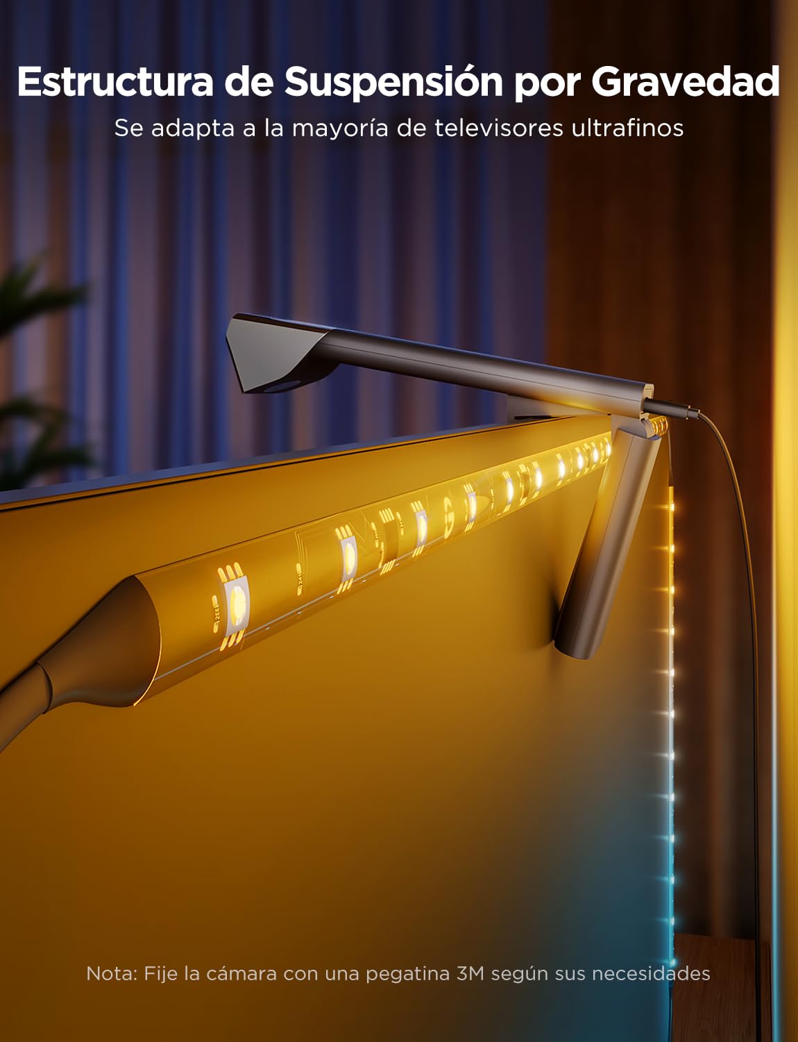 Govee TV Backlight 3 Lite con corrección de ojo de pez de cámara, 3,6m para TVs 55-65 pulgadas, retroiluminación LED RGBICW 4en1, WiFi, compatible con Alexa y control por app