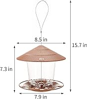Vista 5 de Comedero para pájaros colgante al aire libre para semillas de aves silvestres, marrón