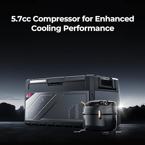 Miniatura 2 de BougeRV Refrigerador portátil de 12 voltios, refrigerador Rocky V2.0 de doble zona de 41 cuartos de galón con control de aplicación, enfriador de