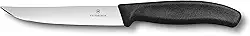 Victorinox 6.7903.12 Faca de bife gourmet clássica suíça ideal para fatiar uma ampla variedade de cortes de bife lâmina reta em preto, 12 cm