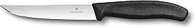 Victorinox 6.7903.12 Faca de bife gourmet clássica suíça ideal para fatiar uma ampla variedade de cortes de bife lâmina reta em preto, 12 cm