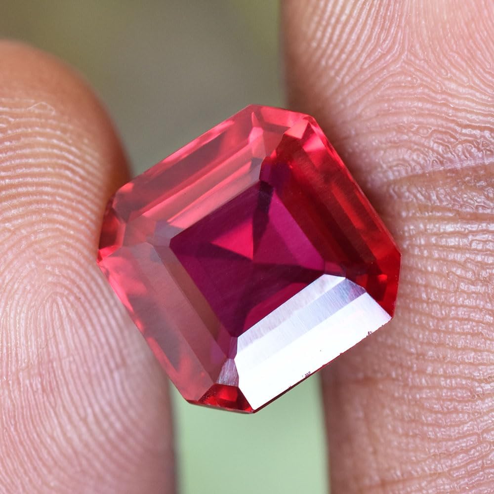 FLAWLESS Natural Red Ruby 10x10mm Square Cut CERTIFIED Loose Gemstone