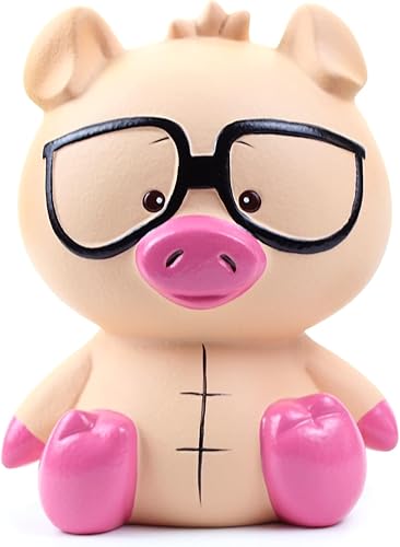 Winsterch Alcancía de cerdo para niños y niñas, juguete de caja de dinero de cerdo de cerámica, banco de monedas, regalos de cumpleaños para niños