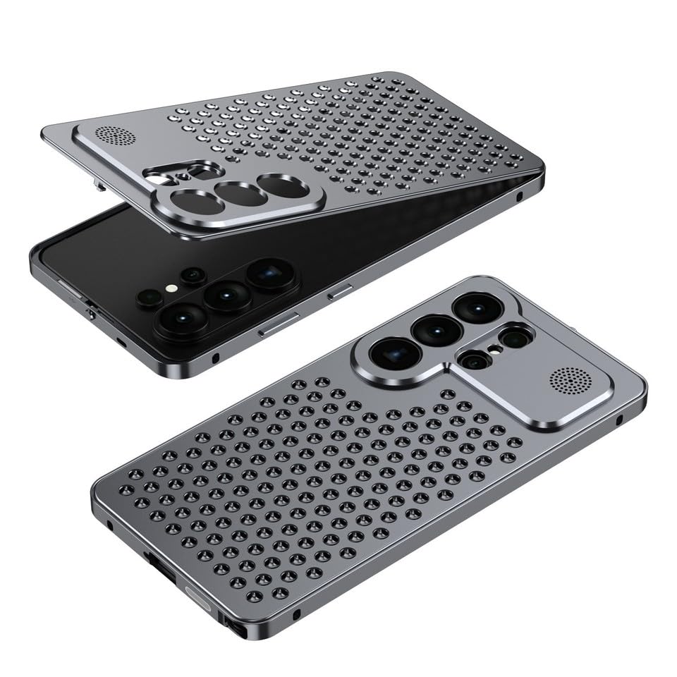 Coque Galaxy S23 Ultra antichoc en métal gris protection rigide anti-chute