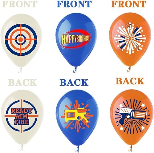 Miniatura 2 de Cracoo Suministros para fiestas de guerra de dardos, globos, púas de armas, decoración de fiesta de guerra de balas de cumpleaños