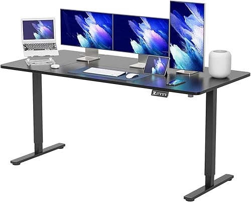 Miniatura 9 de YESHOMY Escritorio eléctrico de pie ajustable en altura, mesa de computadora de 48 pulgadas, estación de trabajo de oficina en casa, patas Pierna