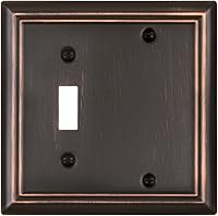 Vista 1 de Combinación de bronce envejecido 1 interruptor/1 placa de pared ciega, paquete de 1 cubiertas metálicas ciegas para interruptor de luz, 2