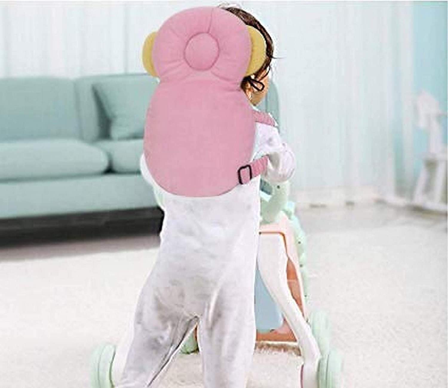 ZAVEZA - Home Kart New Born Baby Soft Head Protector Safety for Baby Walkers (Age 0-18 Month) Pink