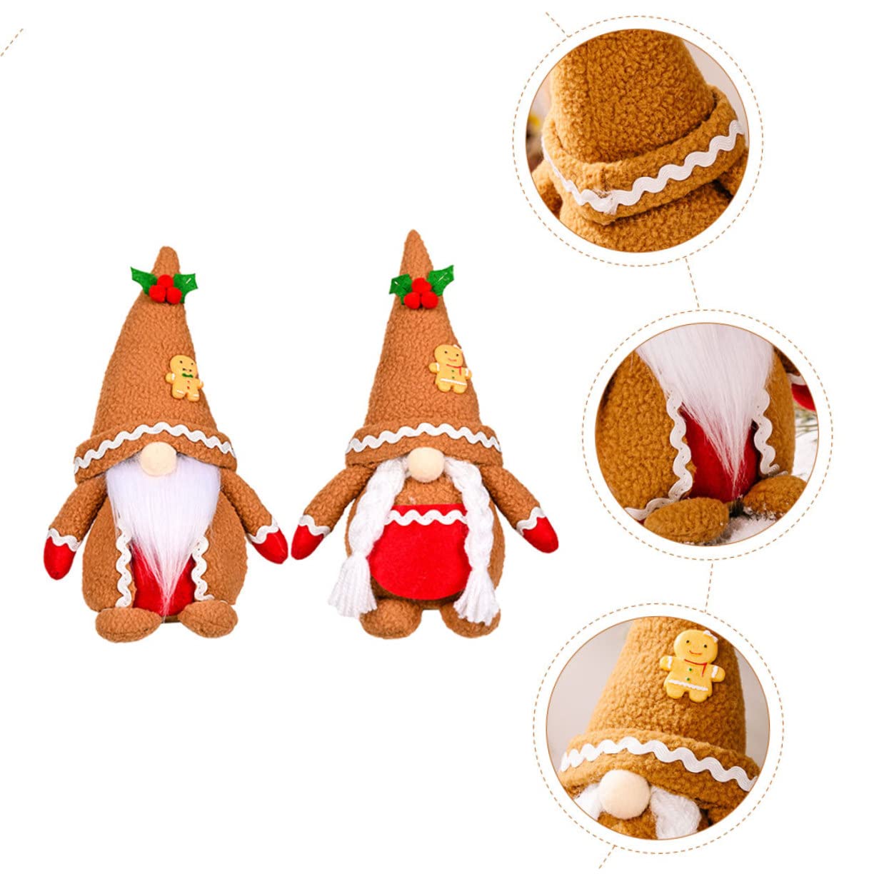 PRETYZOOM 6 Piezas muñeca Rodolfo Figuras de Rellenos Adornos de muñecos navideños Duendes navideños decoración navideña Decoraciones de de Peluche algodón Light Brown
