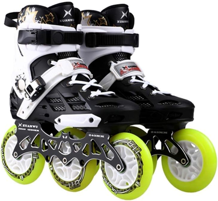 Prosperous Inline Skates, 3 Wheels 110MM Wheel Adult Single Row Skates Full Flash Roller Skates (Color : #2, Size : 40 EU/7.5 US/6.5 UK/25cm JP)