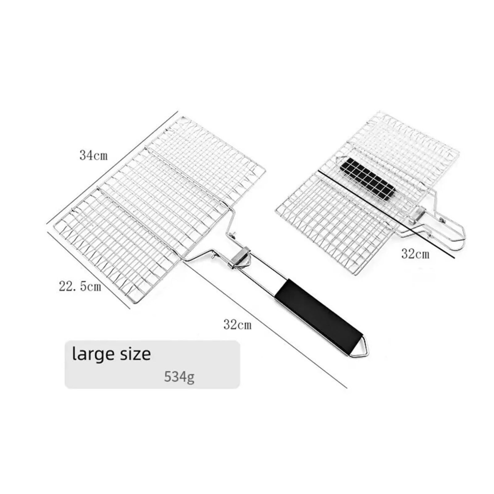 Parrilla Barbacoa Cesta antiadherente de malla acero inoxidable for asar, parrilla for verduras, carne, Picnic, fiesta, herramienta barbacoa para camping