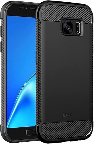 JETech Funda delgada compatible con Samsung Galaxy S7 de 5.1 pulgadas, funda delgada para teléfono con absorción de golpes y diseño de fibra de JETech Funda delgada compatible con Samsung Galaxy S7 de 5.1 pulgadas, funda delgada para teléfono con absorción de golpes y diseño de fibra de