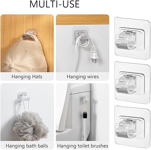 Miniatura 7 de 8 ganchos adhesivos para barra de cortina, soporte de barra de cortina autoadhesivo, sin taladro, ganchos de cortina ajustables, sin clavos, soporte