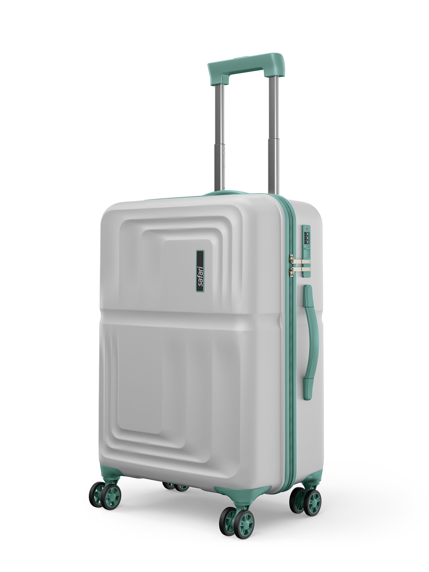 Roma Hard Luggage Trolley Bag with 8 Wheels Medium Size Check-in Suitcase - Fog Grey