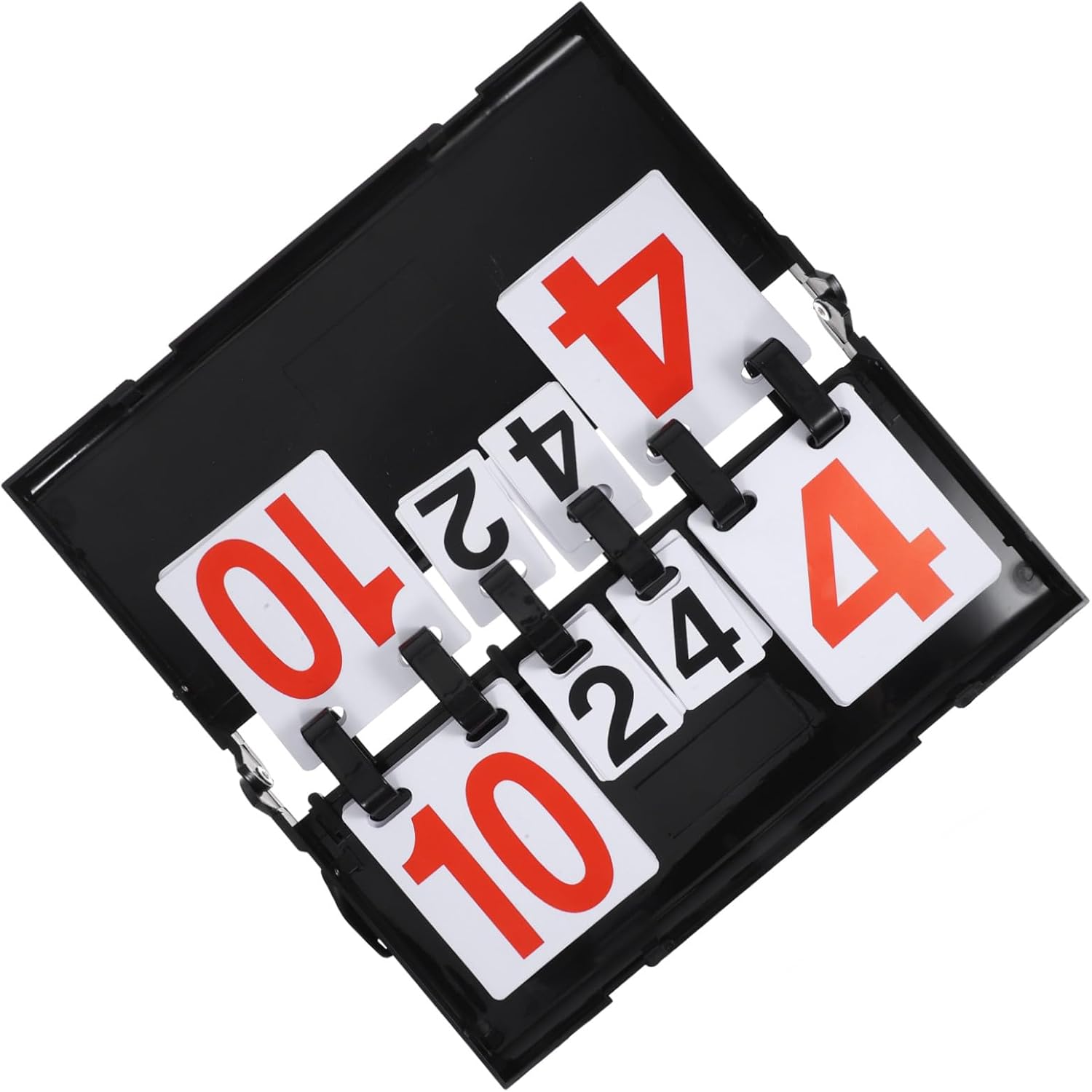 Portable Flip Scoreboard for Basketball and Table Tennis Plastic Tabletop Score Keeper with Clear Red Numbers Use Competition Score Board Accessory