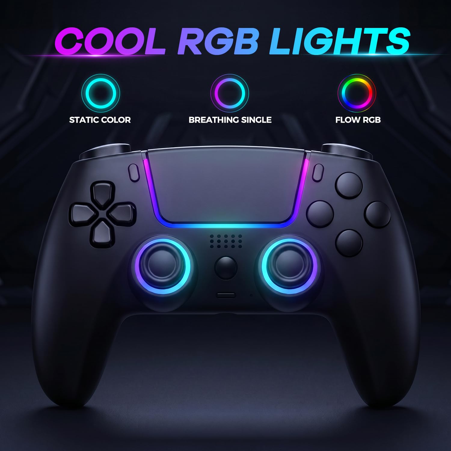 Pogriko RGB Wireless Controller for PS5/Pro/Slim Console for PS5 Controller, Wireless Gamepad with Back Button, Turbo, Dual Vibration, Motion Gyro, 3.5mm Audio Jack, Mic, Speaker, RGB Lighting 3 61rEf7HKP0L. SL1500
