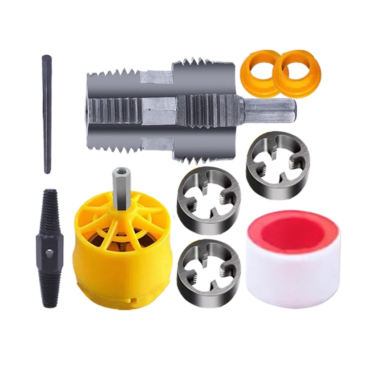 Outil de taraudage de tuyaux en PVC - Kit de filetage pour tuyau - Kit de filetage de 1/2, 3/4, 1 pouce | Accessoire pour perceuse électrique, tuyau d'eau pour faire des filetages en PVC, jeu