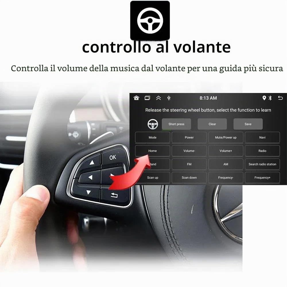 Autoradio Android con navigazione GPS, Carplay, audio stereo autoradio per VW Load UP 121, 122, BL1, BL2/VW UP! 121, 122, 123, BL1, BL2, BL3/VW UP!/Citigo E-Citigo AA NF1 NE1 RCD215