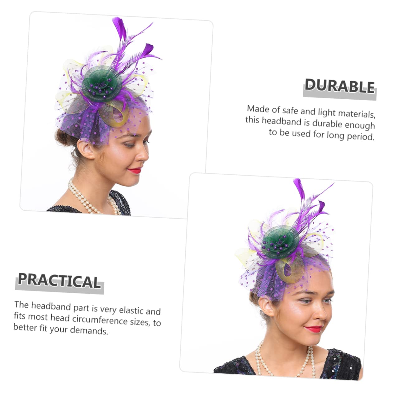 ifundom 3pezzi Fascinator Sposa Elegante Con Decorazioni Floreali e Rete Cappello Per Cerimonie e Tea Party Accessorio Versatile Con Fermagli e Cerchietto Vivaci e Leggero Per Matrimonio e