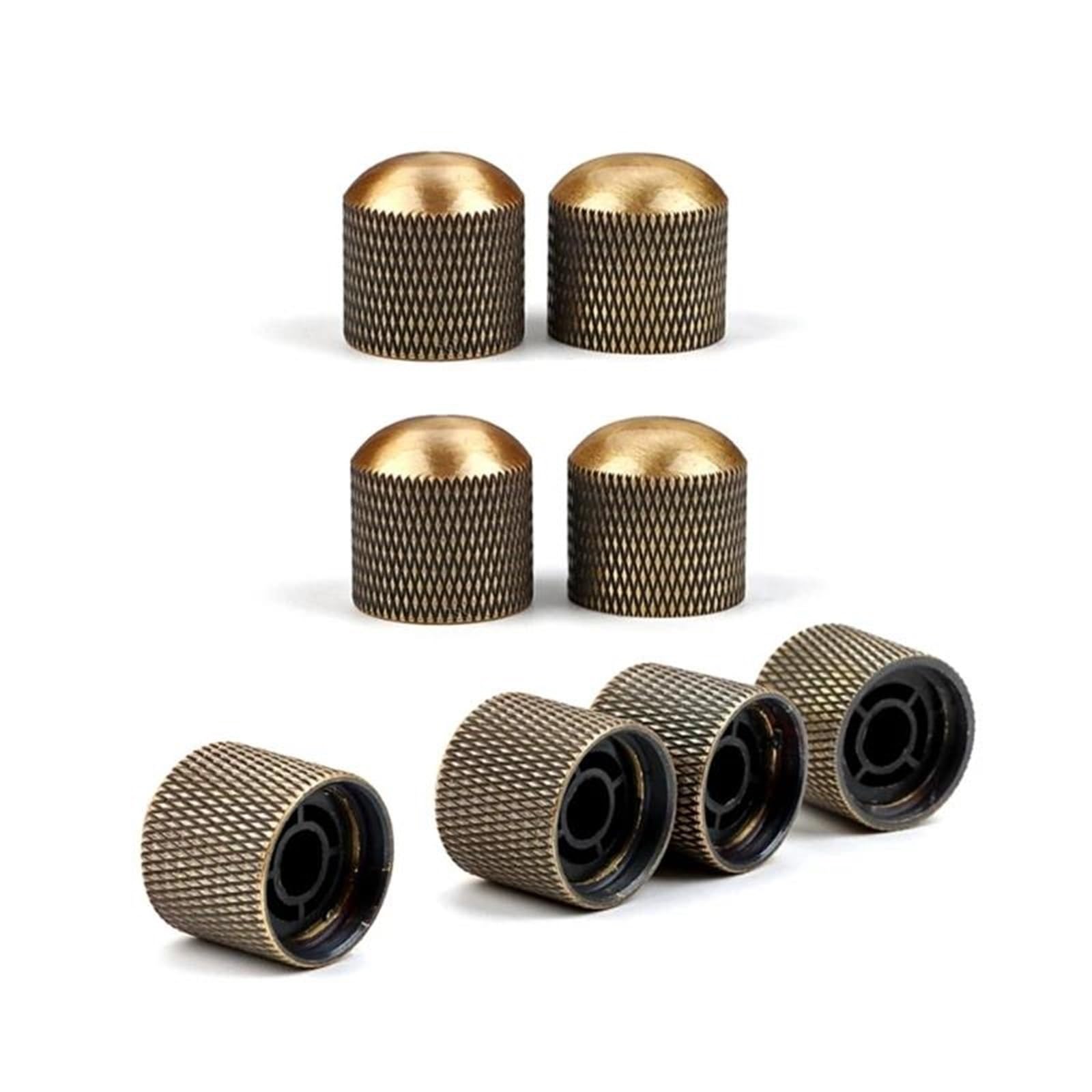 gitarrenzubehör für anfänger 4 Stücke E-Gitarre Bass Knöpfe Volumen Tone Control Knöpfe Metall Gitarre Dome Top Knöpfe Potentiometer Kappen Dauerhaft