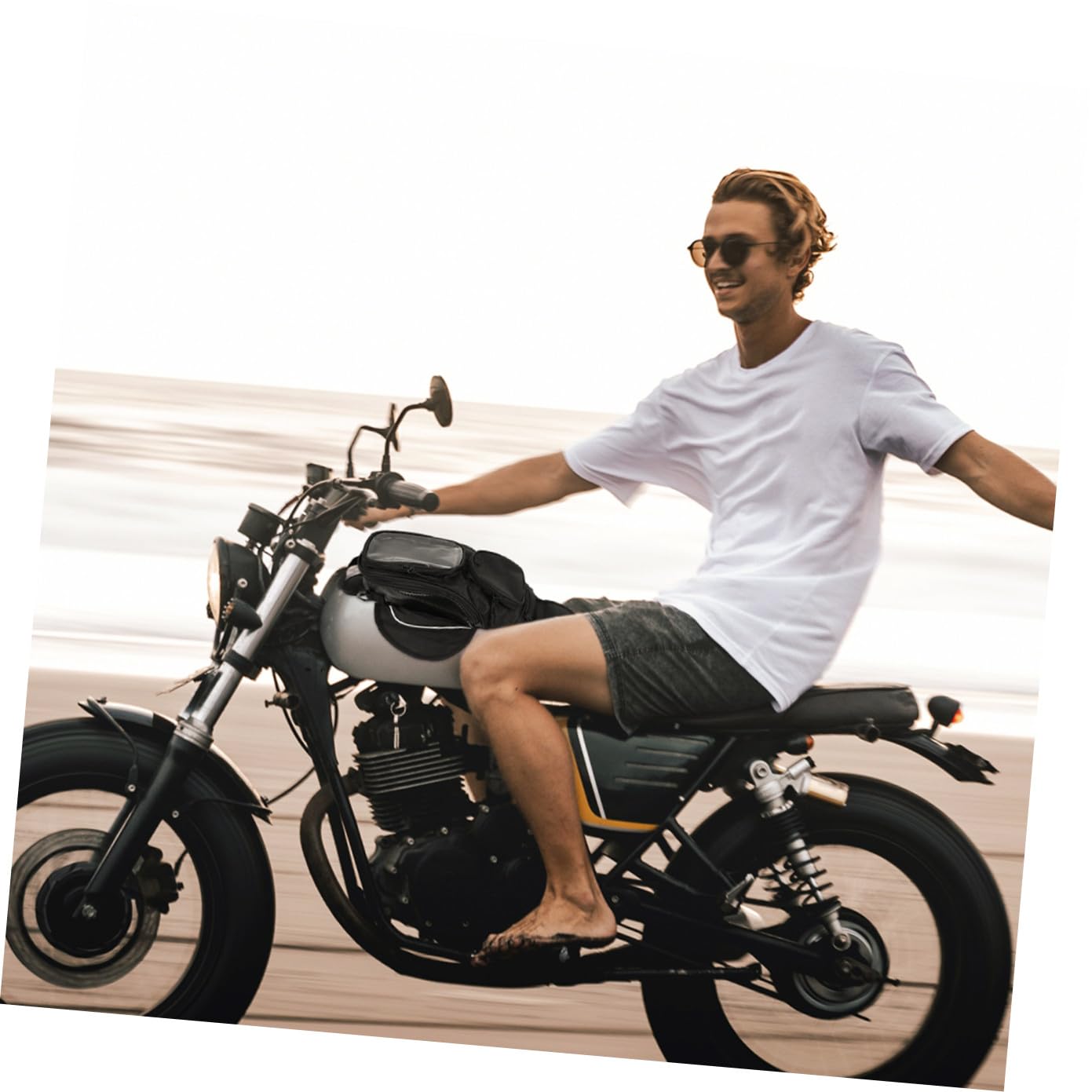 VALICLUD Großer Motorrad Tankrucksack Schwarz aus Oxford Cloth