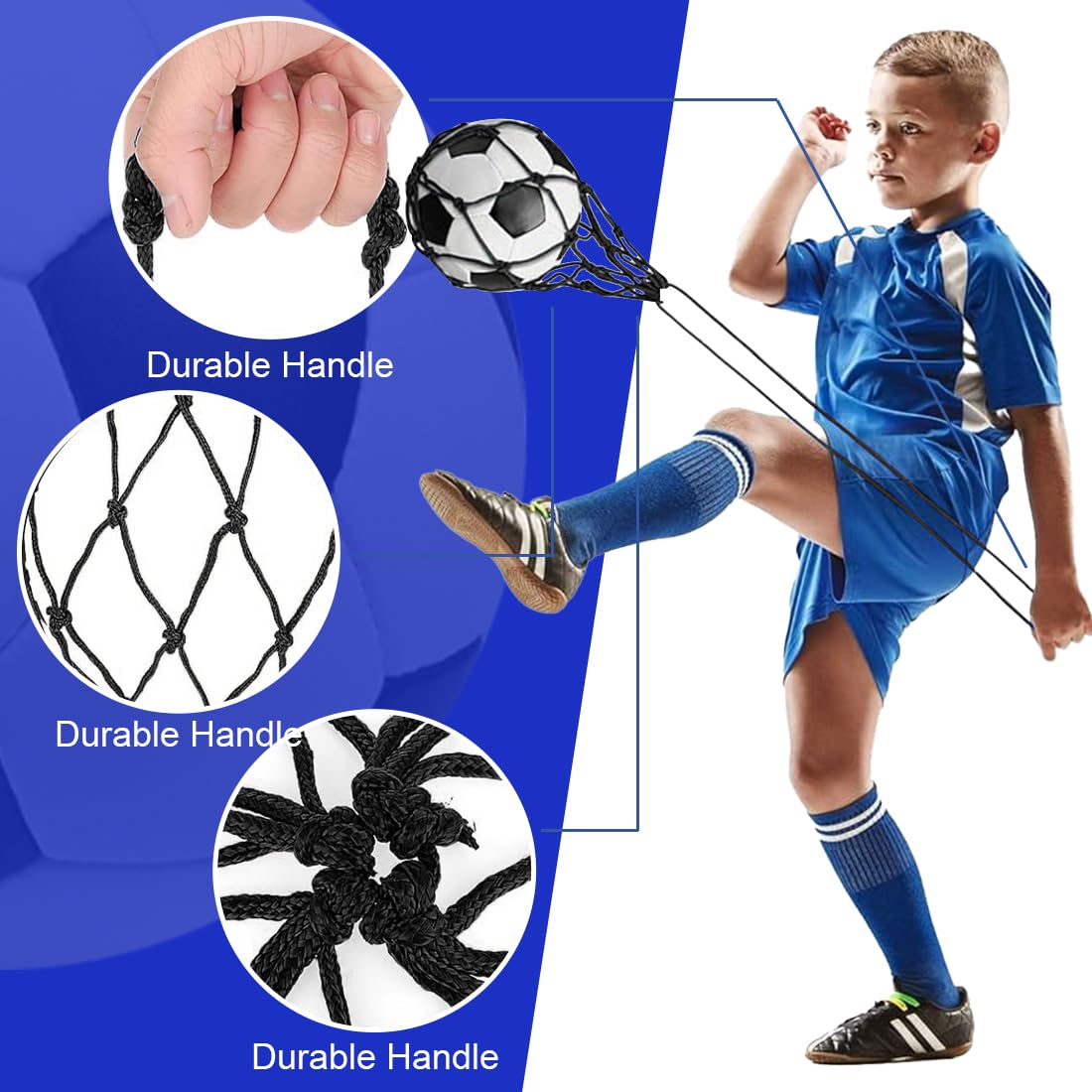 SGERUFZ Fußball Kick Trainer Neto, Neto de Bolsa de Balón Solo Soccer Kick Práctica Ayuda de Entrenamiento Neto de Retorno de Entrenamiento para Niños Jóvenes Adultos Ejercicios de Patada