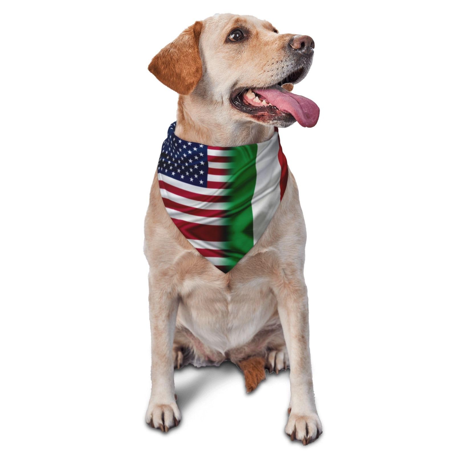 Italy America Flag Dog Scarf Pet Bandana Cat Pet Bibs