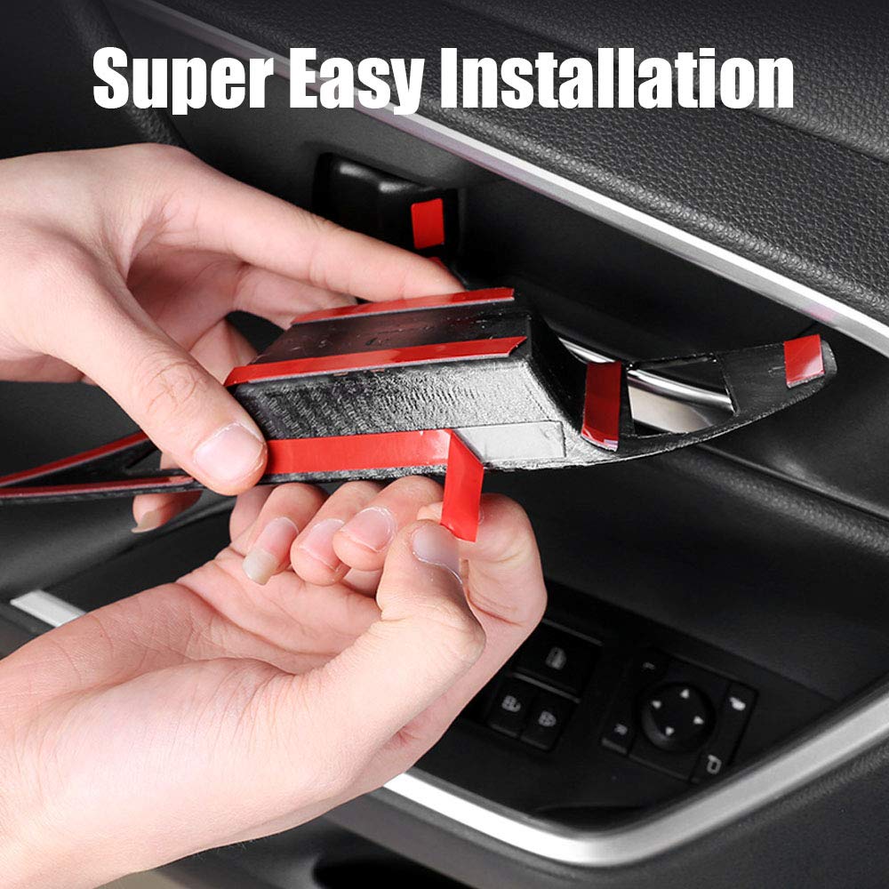 XITER 4-Piece ABS Carbon Fiber Door Handle Bowl Trim Covers For Toyota RAV4 (2019-2025) – Scratch Protection