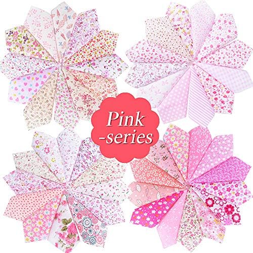 MEJOSER 200Pcs 10x10cm Patchwork Cotton Fabric Different Pattern Patchwork Fabric Craft Floral Printed Cotton Squares Bundles Quilting Sewing Patchwork Artcraft DIY Accessories (Warm Colors)