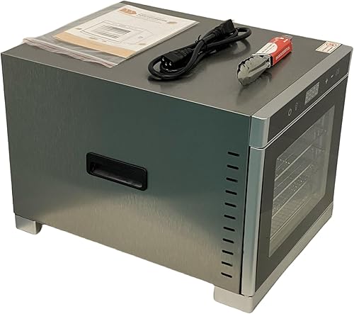 Miniatura 9 de Wixkix Commercial Food Dehydrator Machine, 6 Stainless Steel Trays Dehydrators for Food and Jerky, Electric Fruit Dryer Dehydrator, 24H Timer