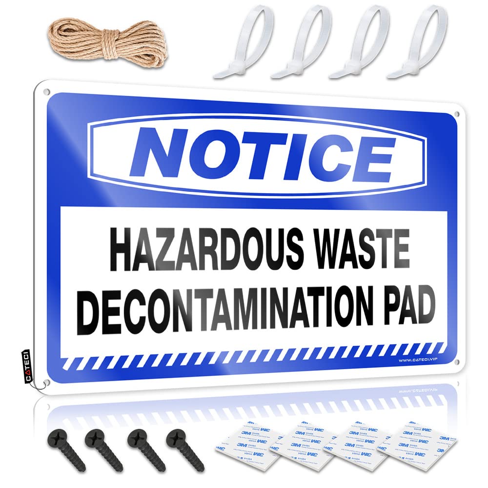 Tinsign Decor Notice Hazardous Waste Decontamination Pad Tin Sign Funny Tin Metal Signs Tin Sign For Man Cave(30X40CM)