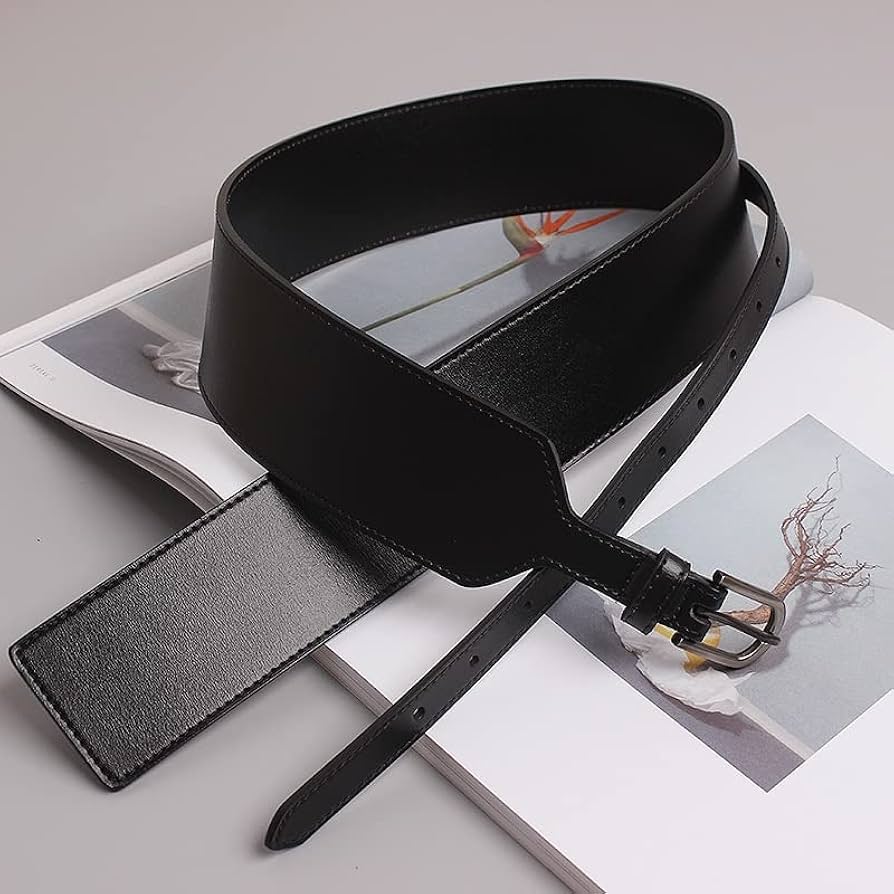 AD2021 21AW フリルハーネス 黒 サテン ポリエステル ベルト 21 SS 2WAYハーネスベルト - サージュブティック