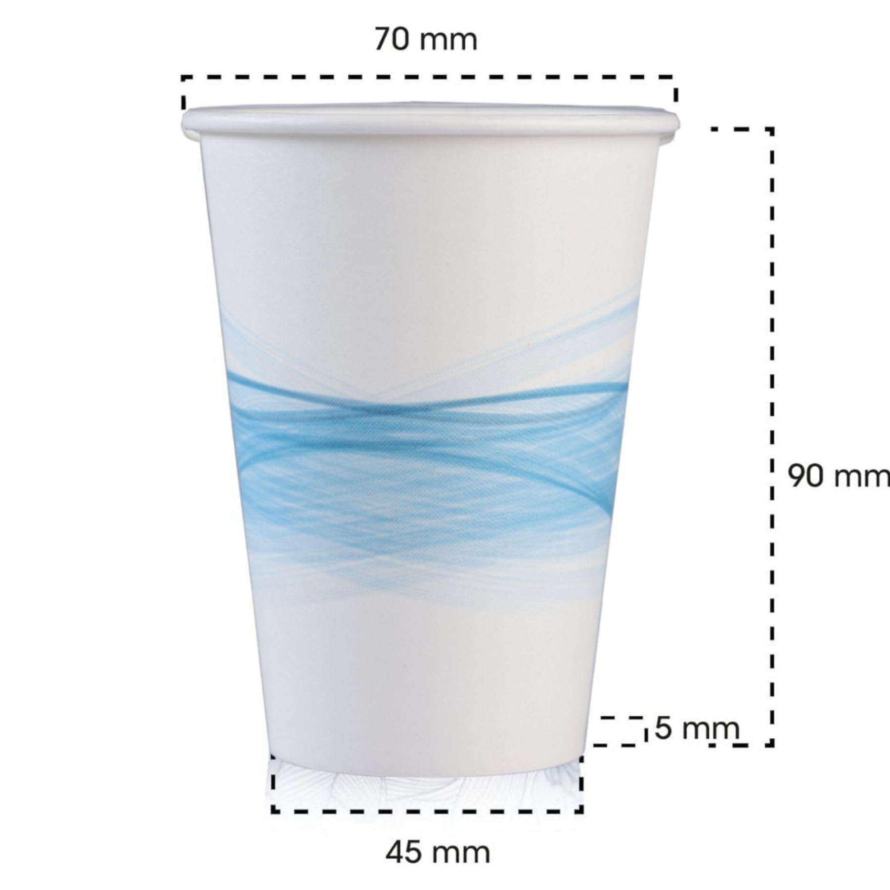 Mecup Bicchieri in Carta, Bicchieri Monouso, 2000 Pezzi, Tazza Caffè 200 ml, Usa e Getta, Per Bevande Calde e Fredde, Design Elegante, Igienici, Biodegradabili. Fantasia: Fascia Azzurra