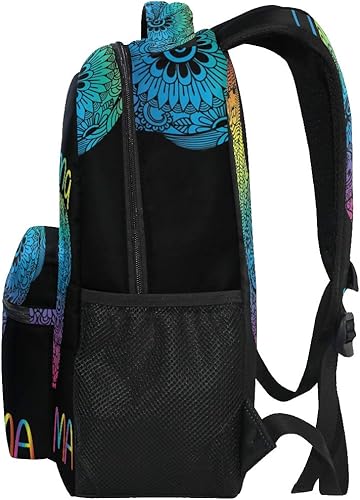 Vista 39 de ALAZA Mochila grande futurista negra geométrica 3D con polígono negro, portátil, iPad, tableta, viaje, mochila escolar con múltiples bolsillos