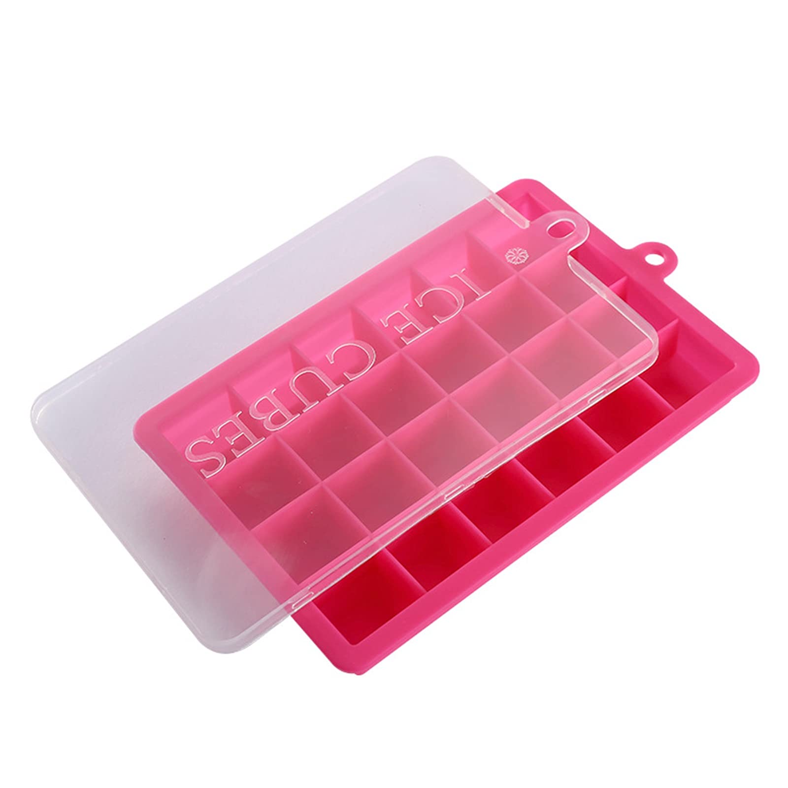 5er-Pack rosa Silikon-Eiswürfelform mit Deckel, stapelbare Gefrierform für 24 Eiswürfel, leicht zu lösen und wiederverwendbar, BPA-frei